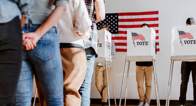 People voting at polling place