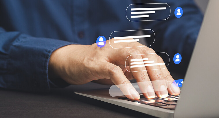 Person engaging with chatbot