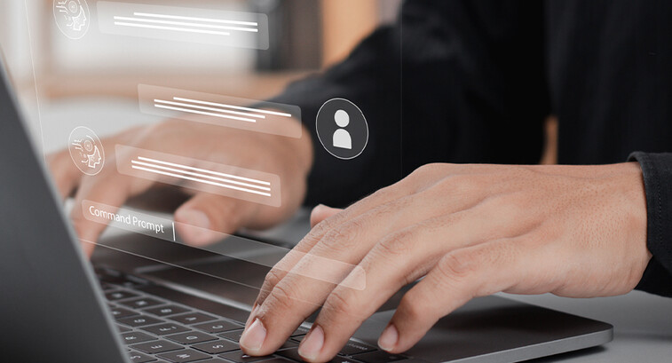 Person engaging with chatbot