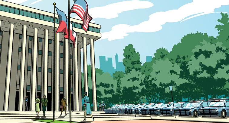 Illustration of crime center