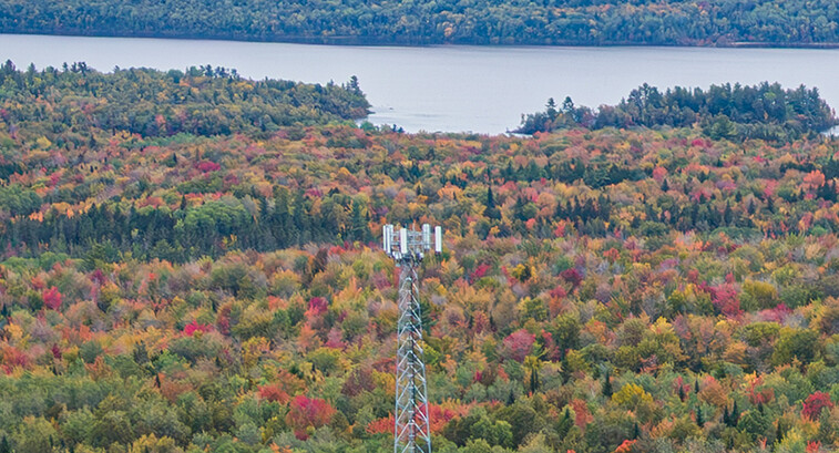 A cell tower in the Northeast helps bring coverage to a rural part of New England.