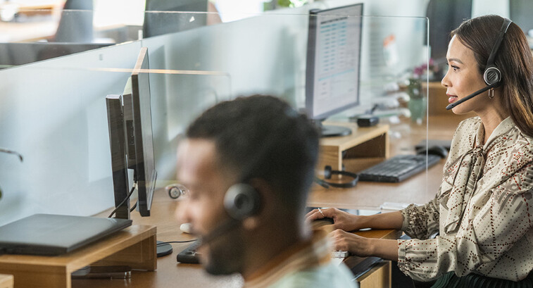 Person using headset