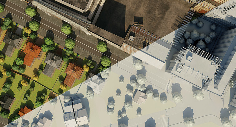 Digital twin example - right of the image is digital, left is real