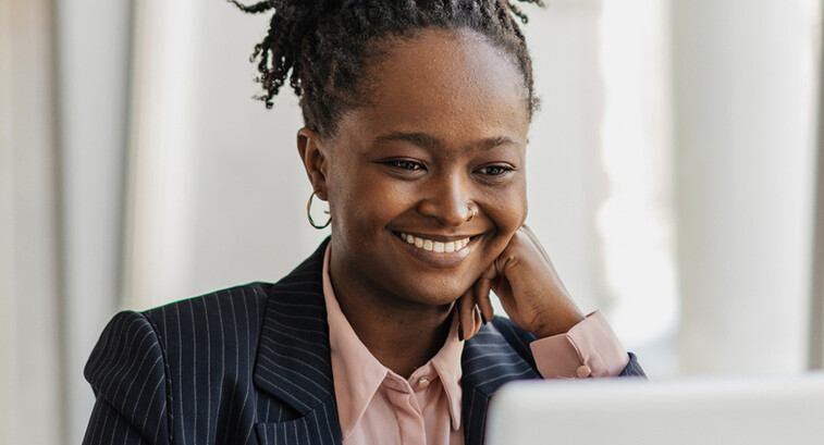 Professional using computer