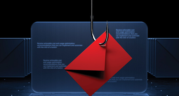 Phishing email on a hook
