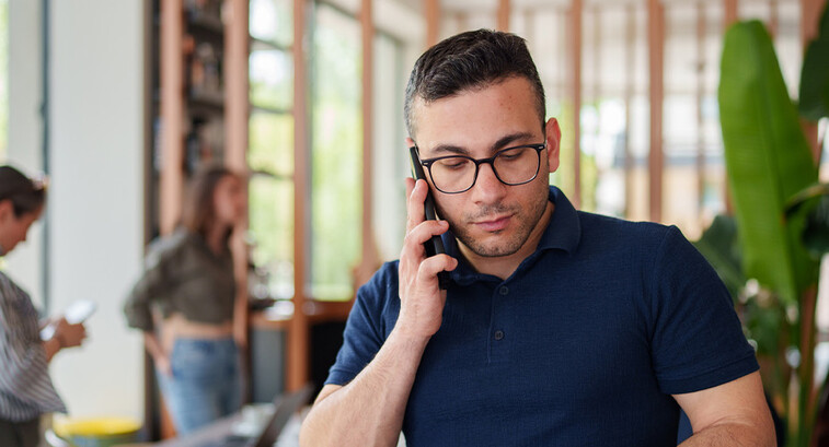 Person calling contact center