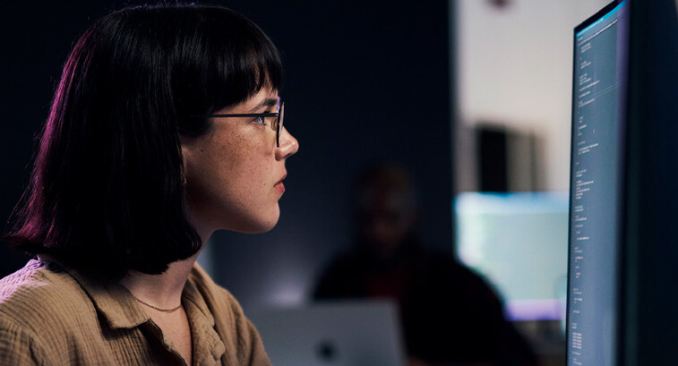 Person reviewing code