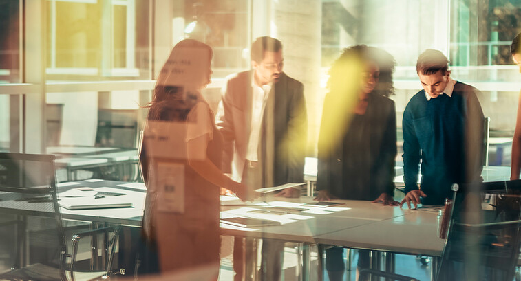 Business colleagues meeting in a conference room