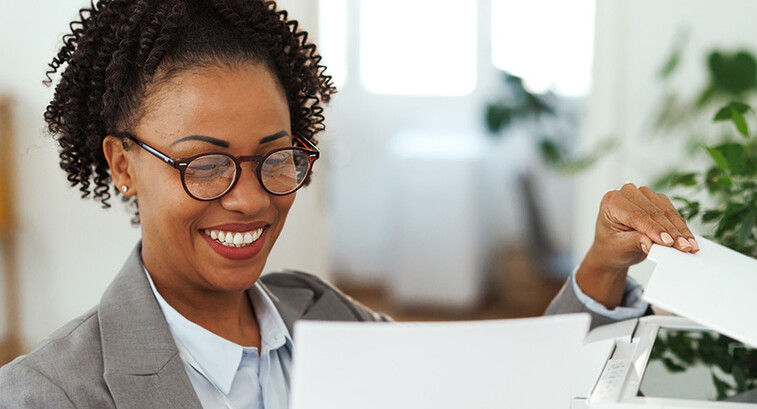 Person using printer