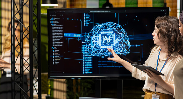 Team discussing AI