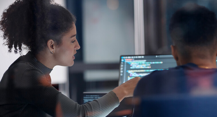 Person reviewing code