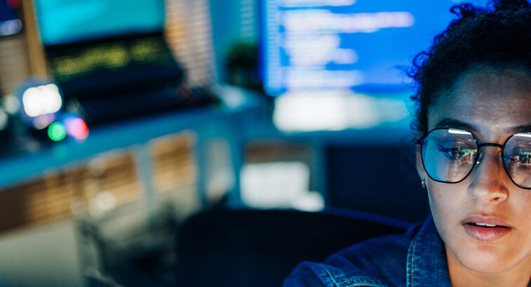 Person reviewing code