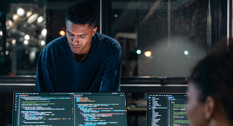  Software developers collaborating