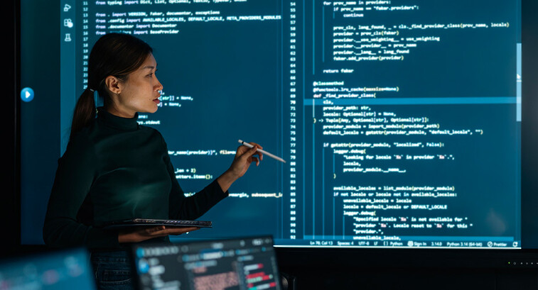 Person reviewing code