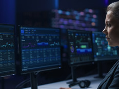 Person working in cybersecurity control room