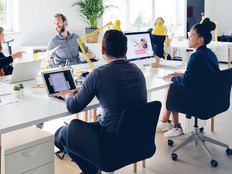 Business professionals working in the office