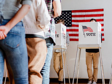 People voting at polling place