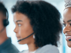 People working in a call center