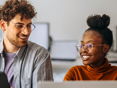 People working in the office together