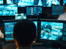 Guards in a security room