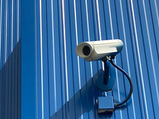 Security camera outside warehouse