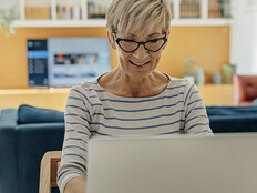 Person using the computer at home