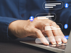 Person engaging with chatbot