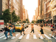 Busy City Sidewalk