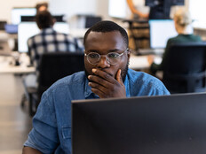 Person using computer at the office
