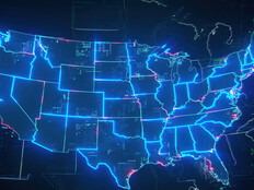 Map of USA on dark digital background