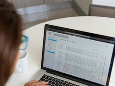 Person checking email