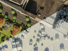 Digital twin example - right of the image is digital, left is real
