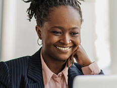 Professional using computer