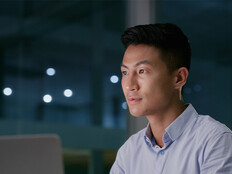 Person looking at computer