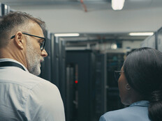 People in data center