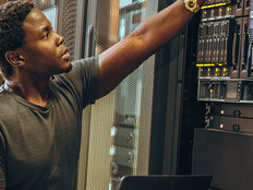 Engineer in data center