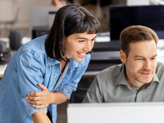 Coworkers collaborating