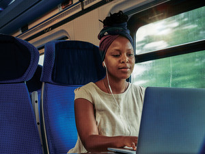 Person working on a train