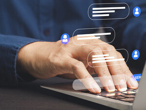 Person engaging with chatbot