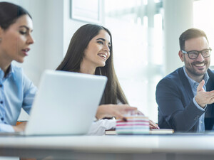 Employees working on the computer