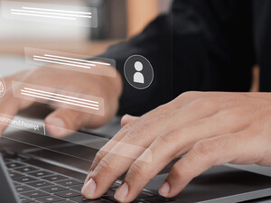 Person engaging with chatbot