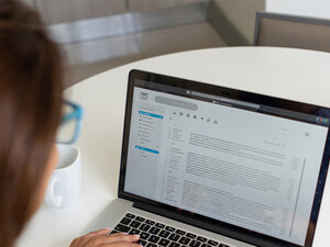 Person checking email