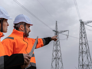 Utility workers on site