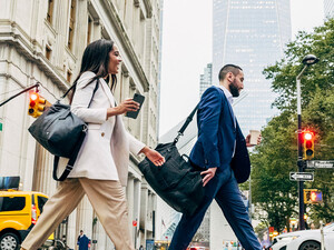 People walking to work