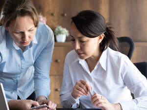 Government workers using devices