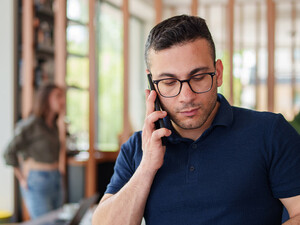 Person calling contact center