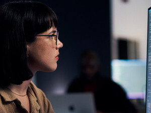 Person reviewing code