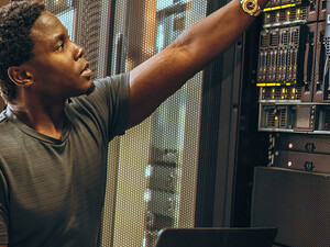 Engineer in data center