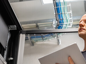 Person working in data center