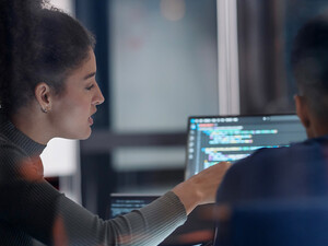 Person reviewing code